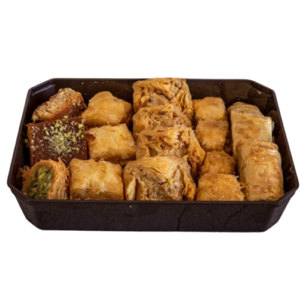 Tray of mixed baklava